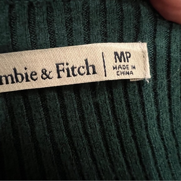 Abercrombie & Fitch Dress Womens Long Sleeve Ribbed Mini Sweater Green Size MP - Picture 10 of 13
